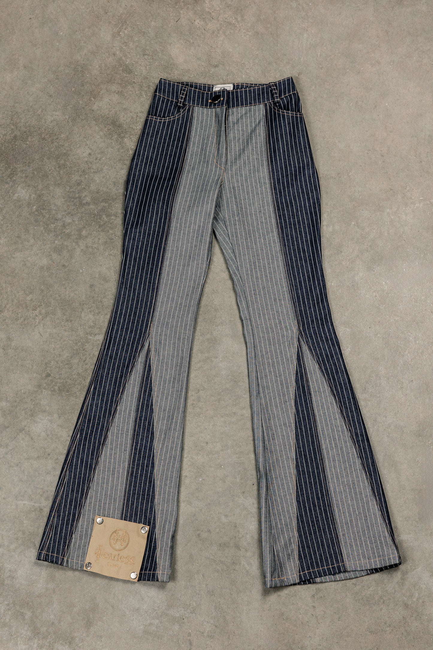 Tearless Dual-Striped Flared Jeans