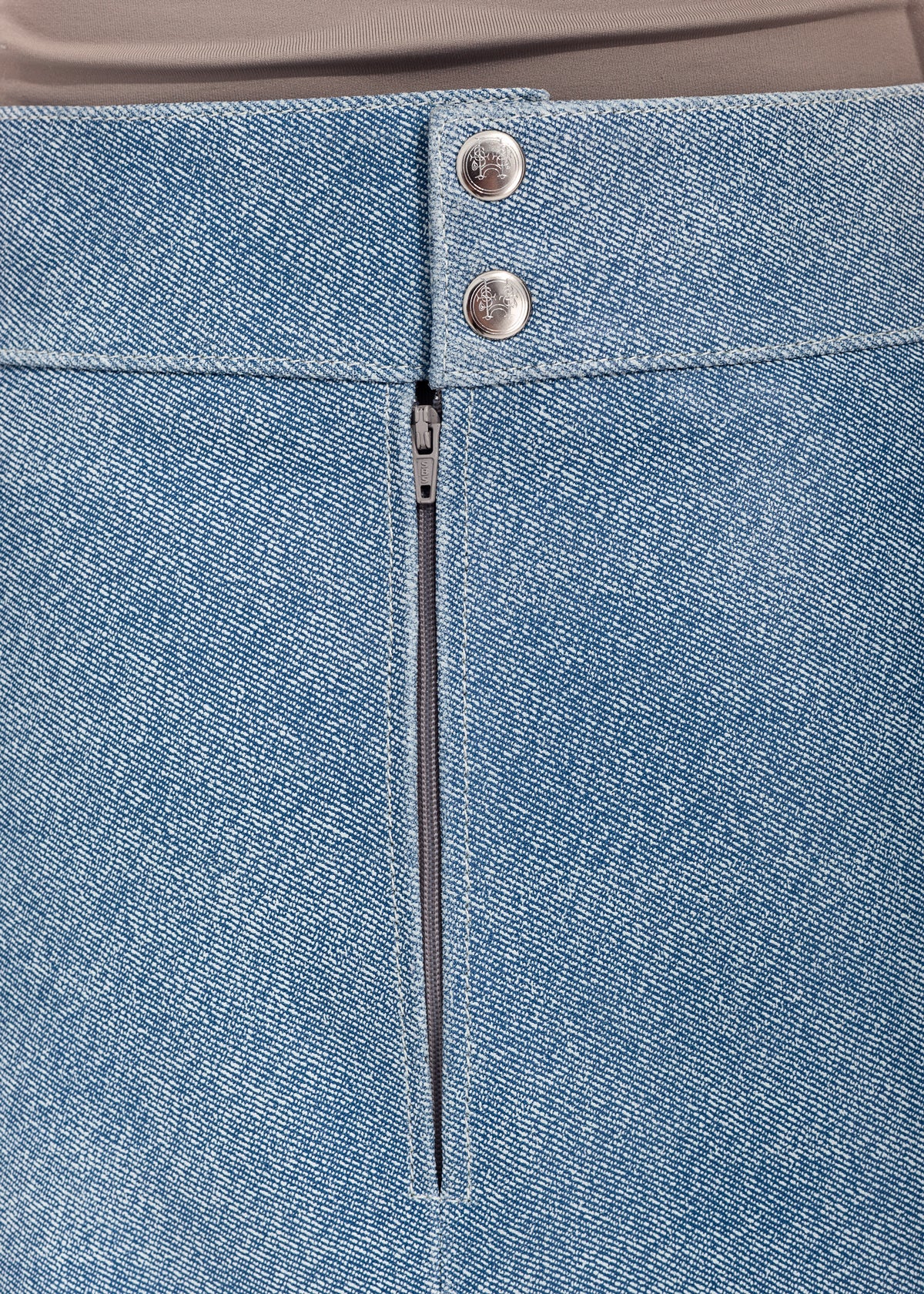 Denim Leather Mini Skirt