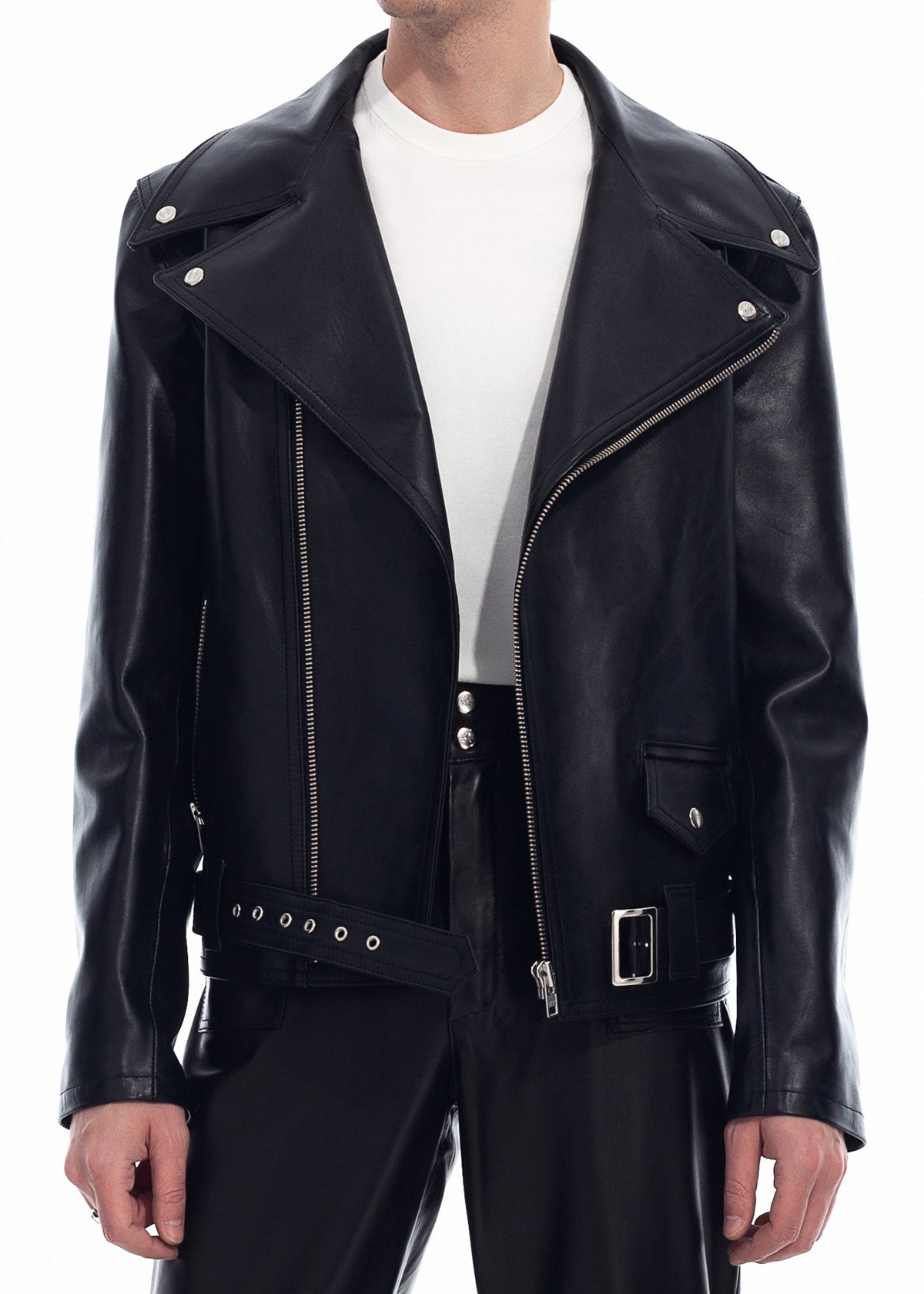 Black Leather Biker Jacket