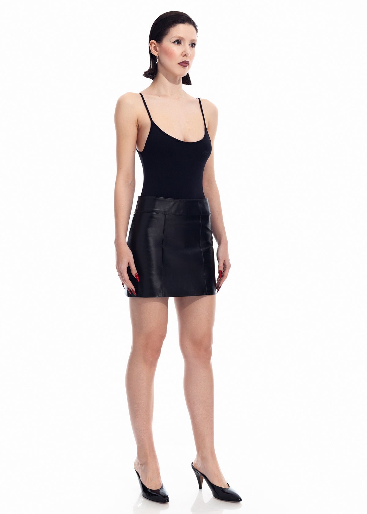 Black Leather Mini Skirt