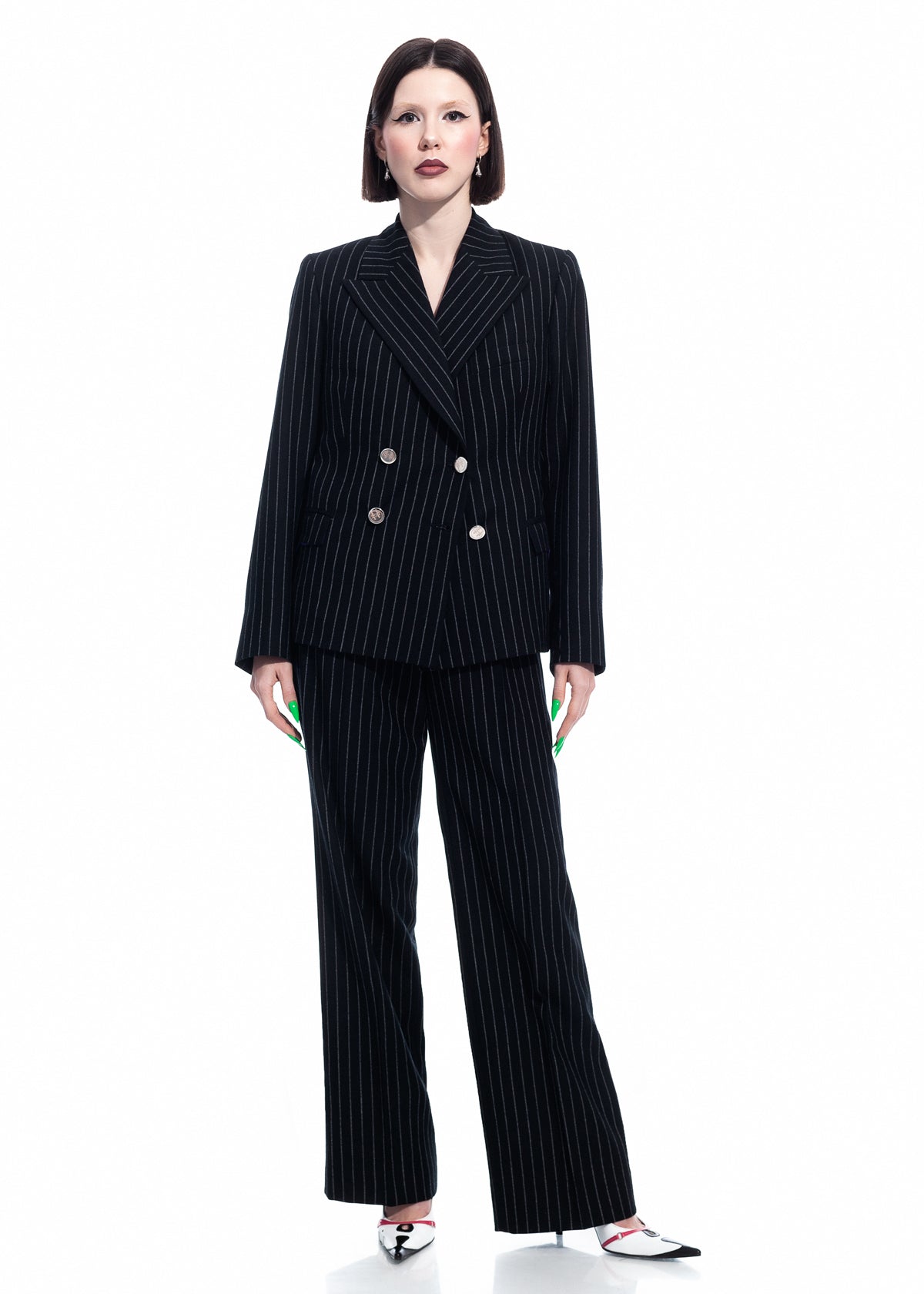 Double-breasted Pinstripe Suit