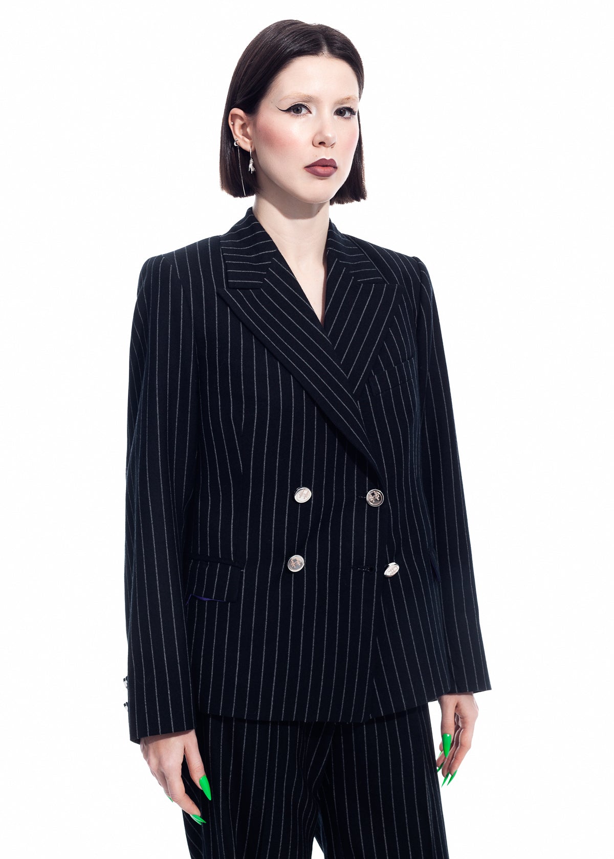 Double-breasted Pinstripe Suit