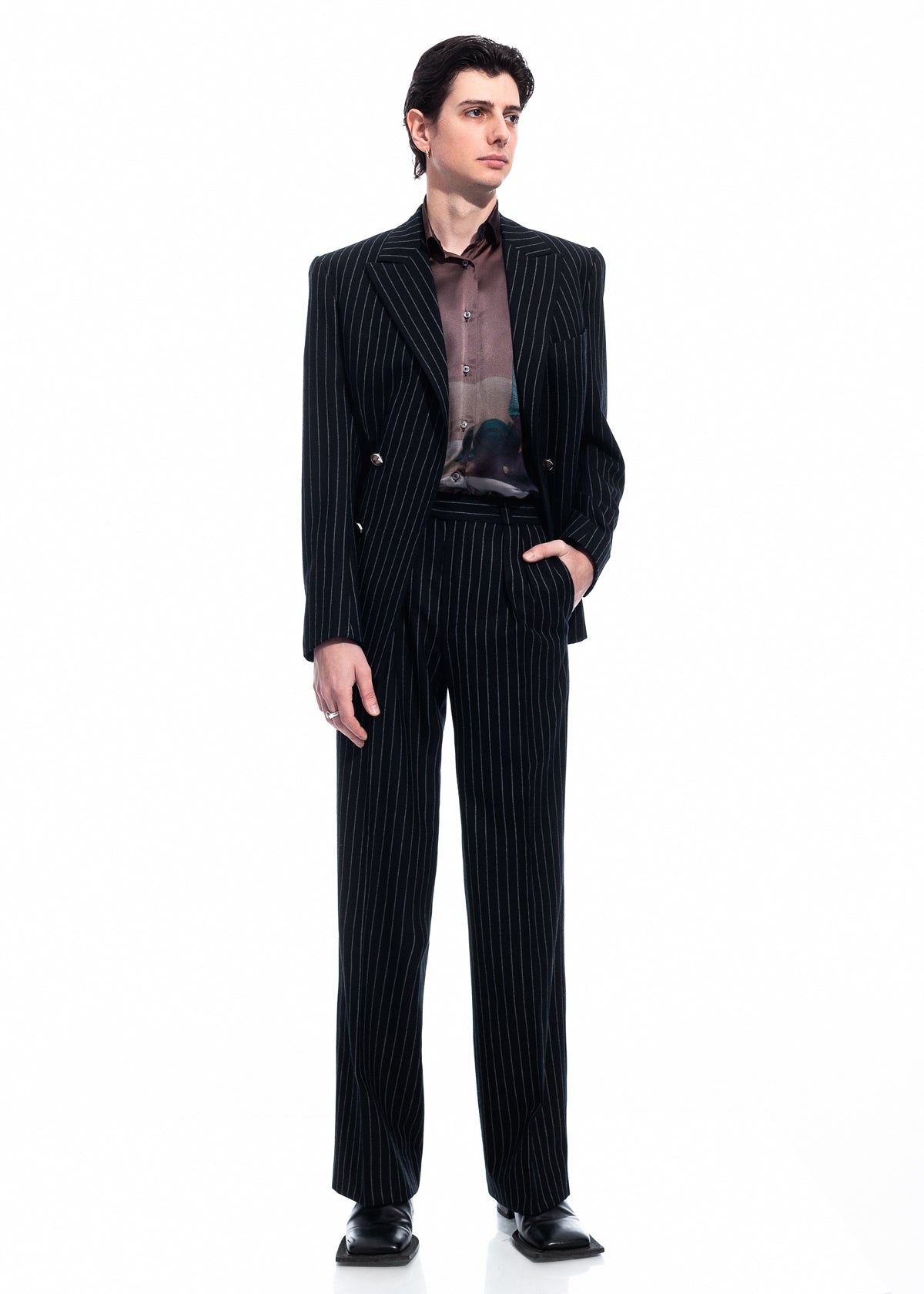 Double-breasted Pinstripe Suit