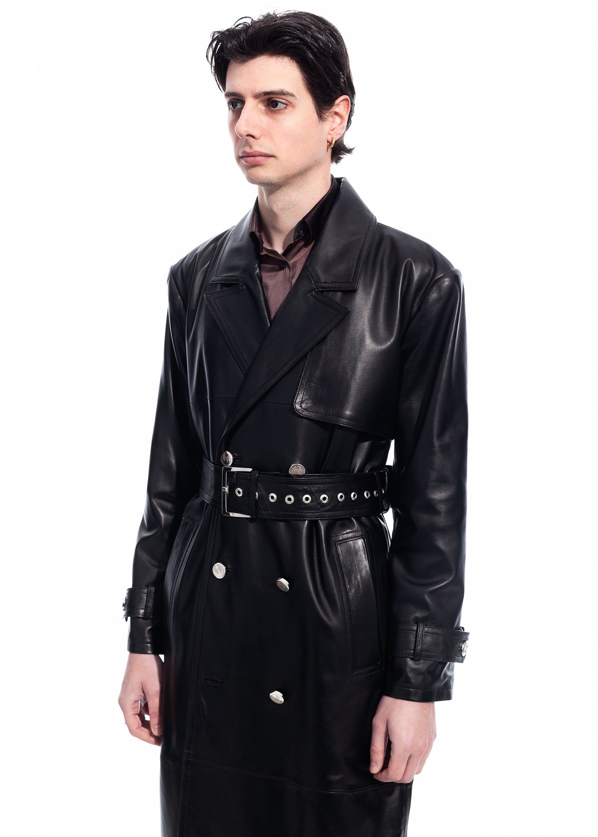Black Nappa Trench Coat