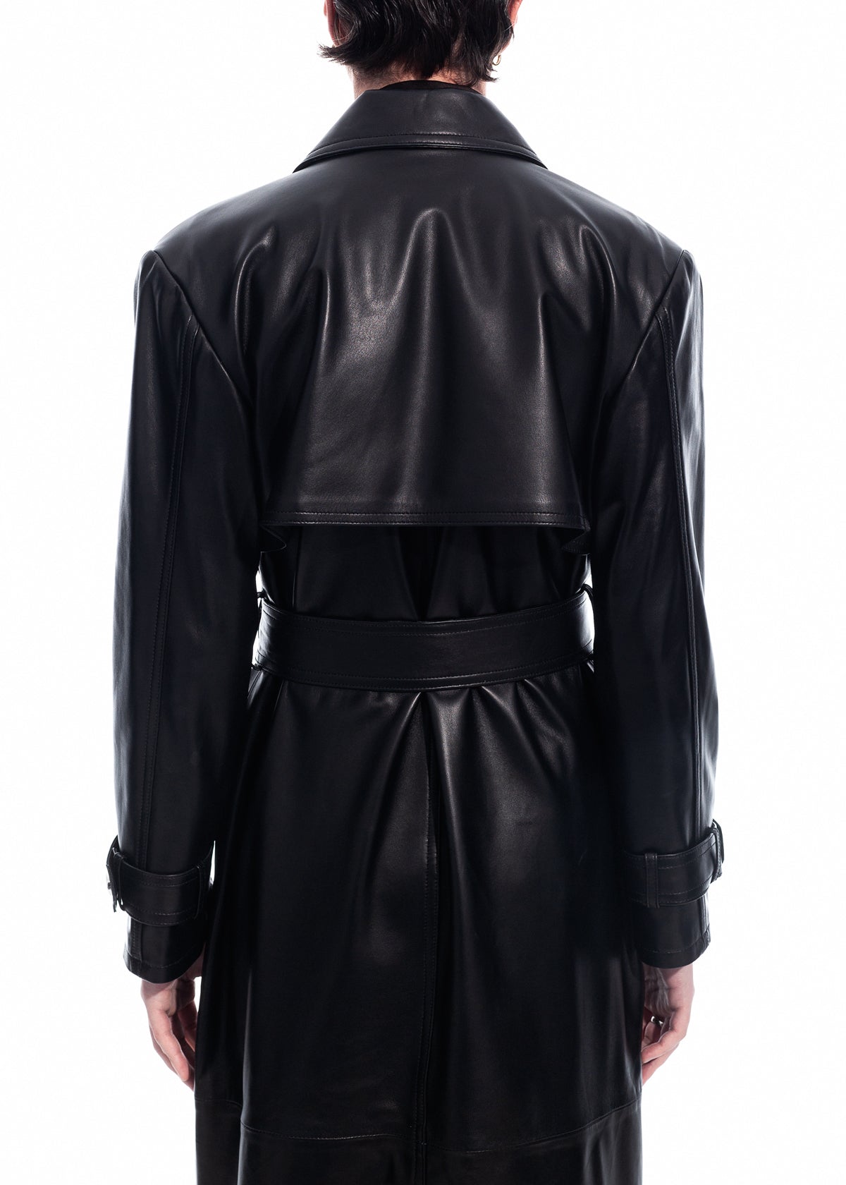 Black Nappa Trench Coat