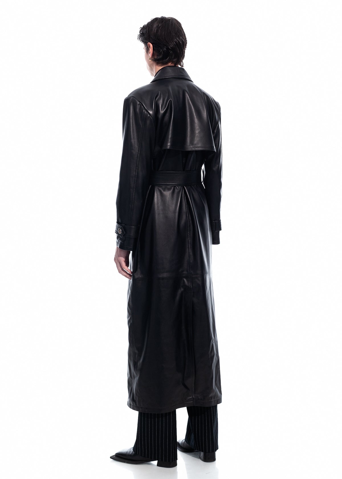 Black Nappa Trench Coat