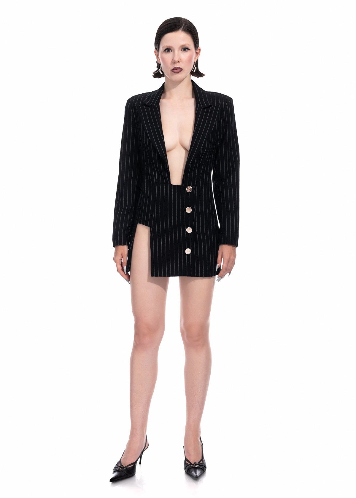 Pinstripe Blazer Dress