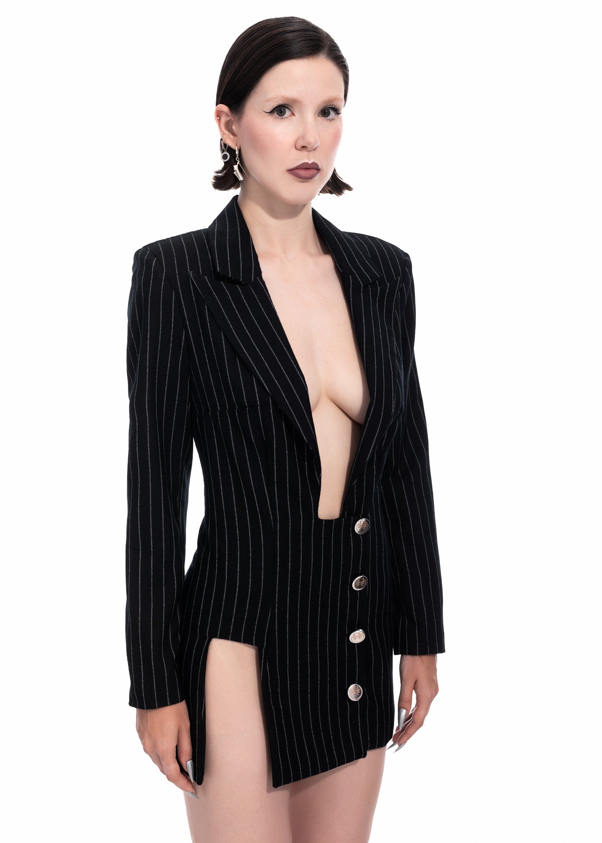 Pinstripe Blazer Dress