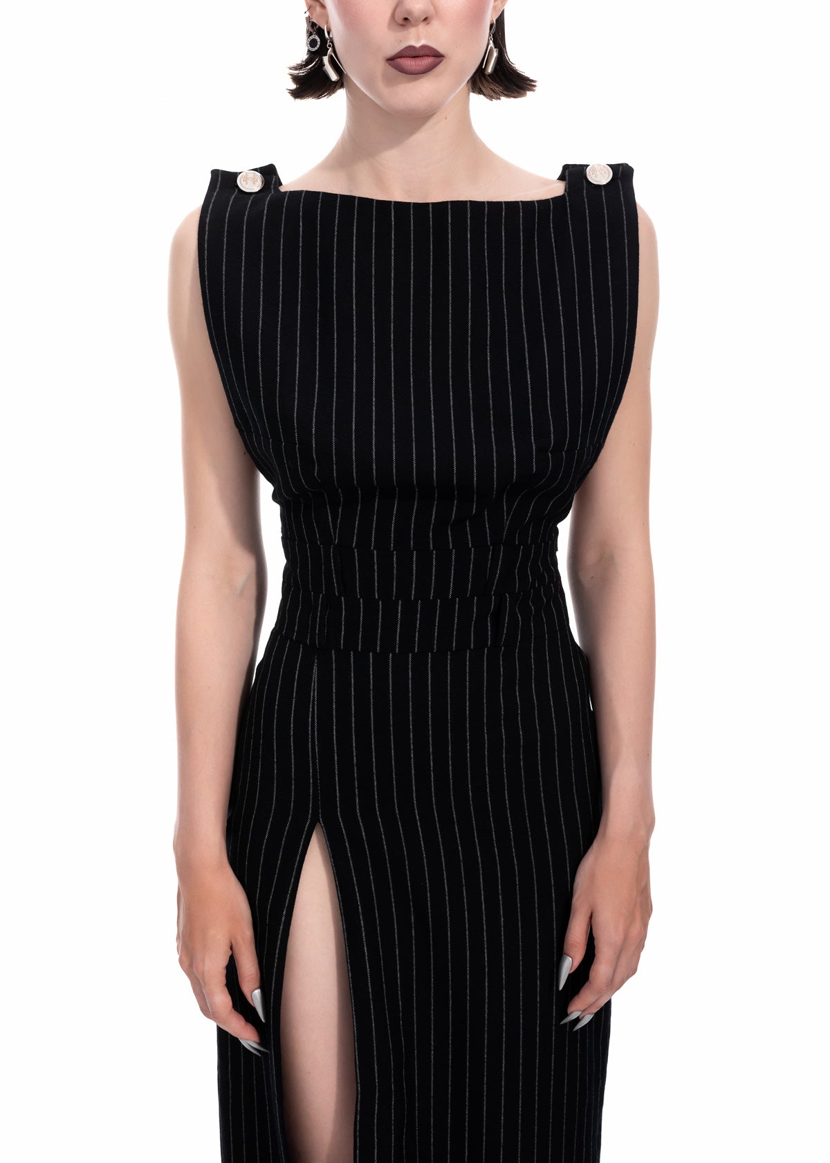 Pinstripe Midi Dress