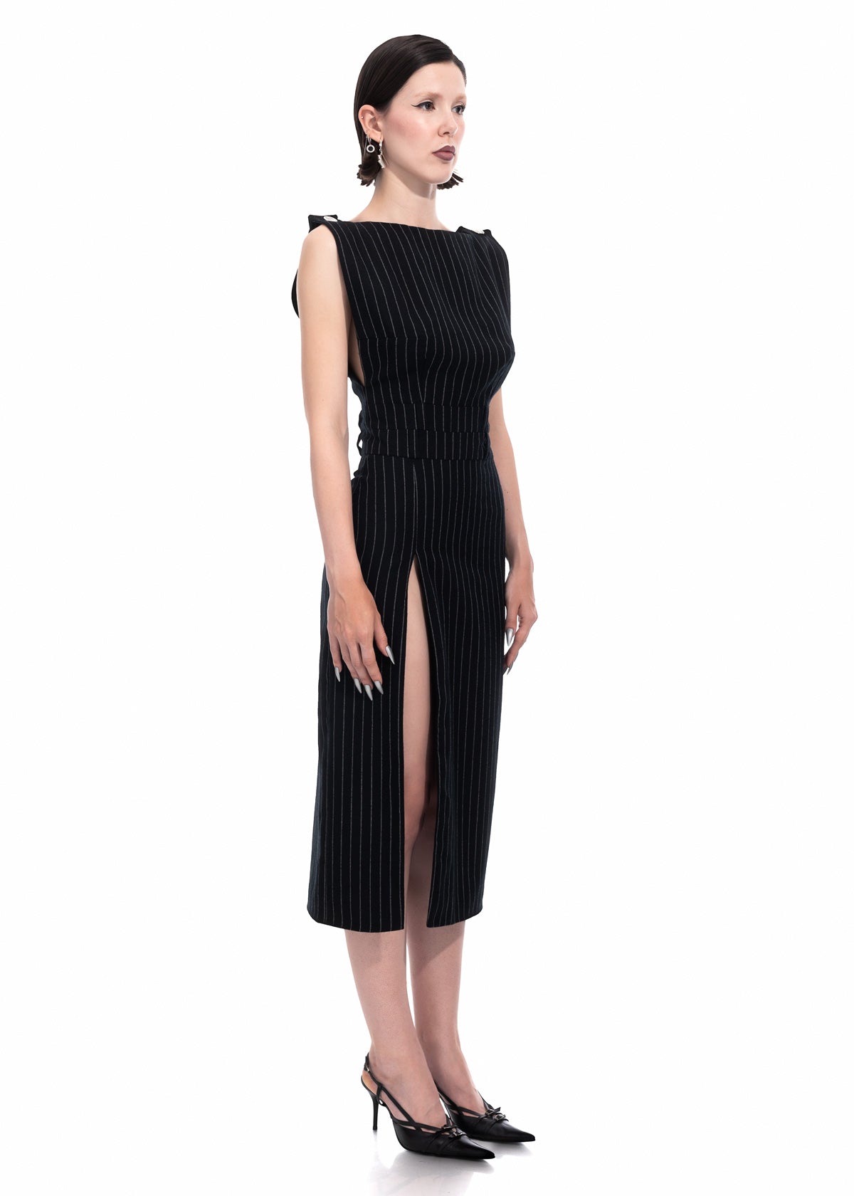 Pinstripe Midi Dress