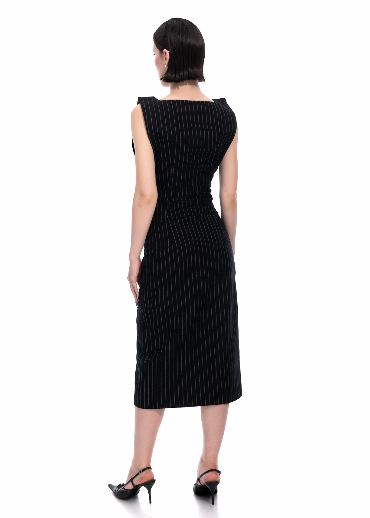 Pinstripe Midi Dress