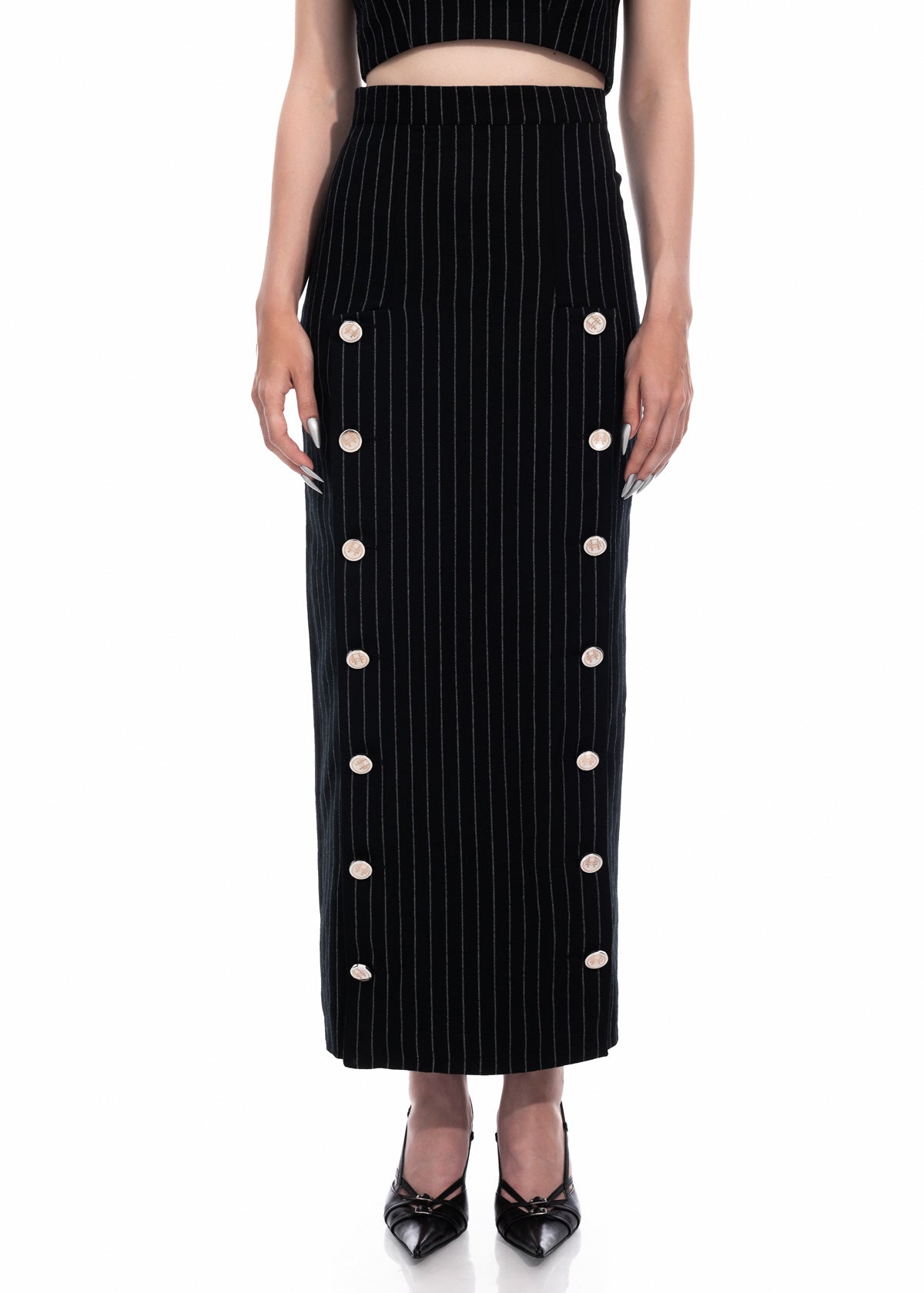 Pinstripe Maxi Skirt