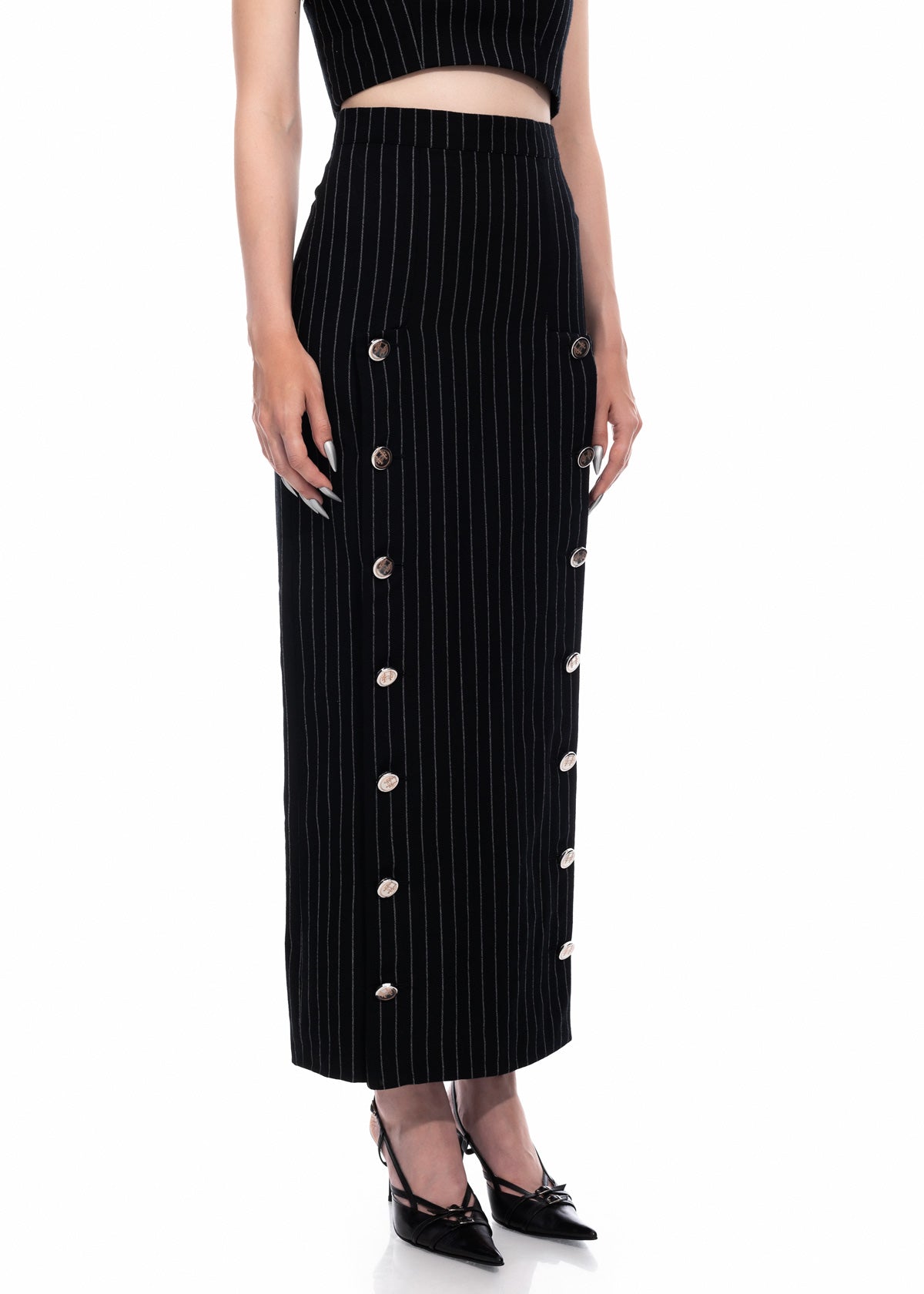 Pinstripe Maxi Skirt
