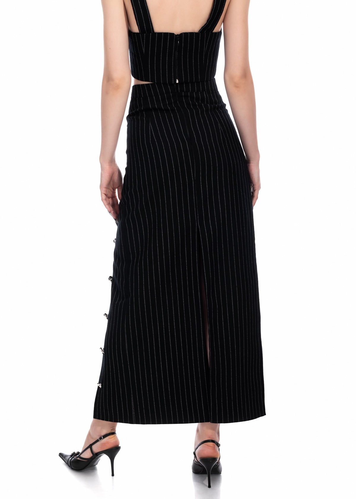 Pinstripe Maxi Skirt