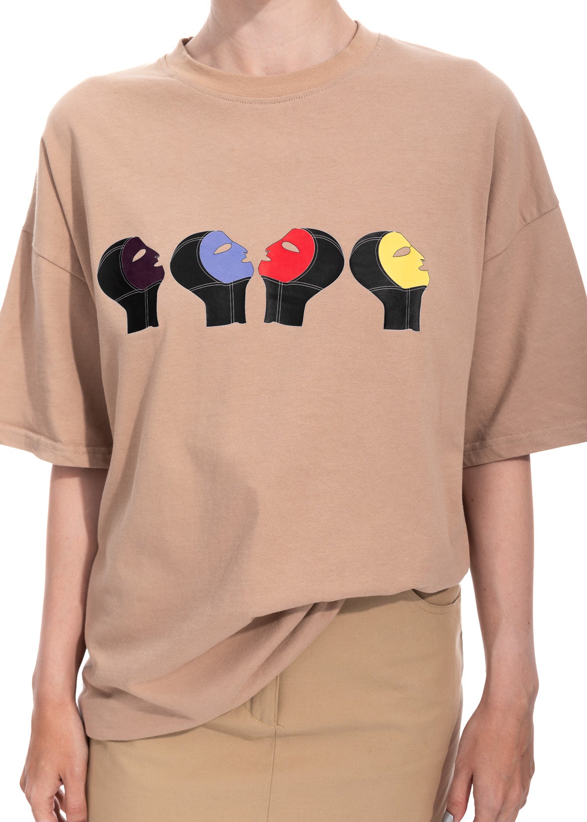 Family Portrait T-shirt in Beige Organic Cotton