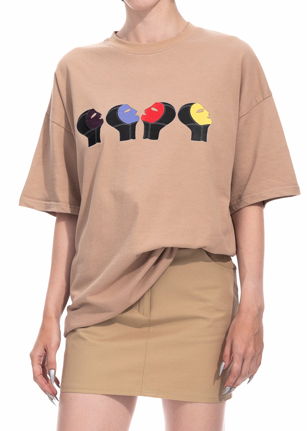 Family Portrait T-shirt in Beige Organic Cotton
