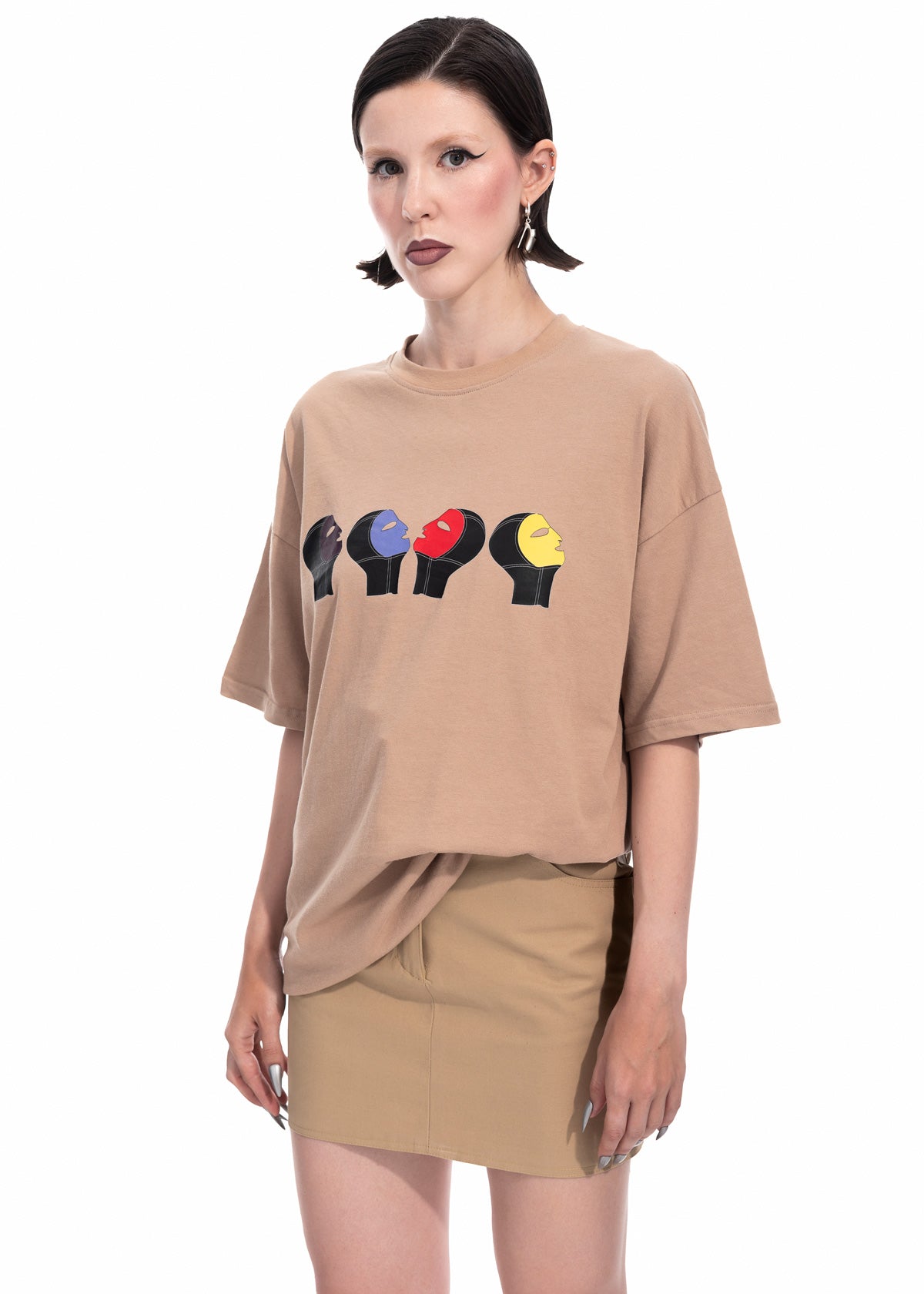 Family Portrait T-shirt in Beige Organic Cotton