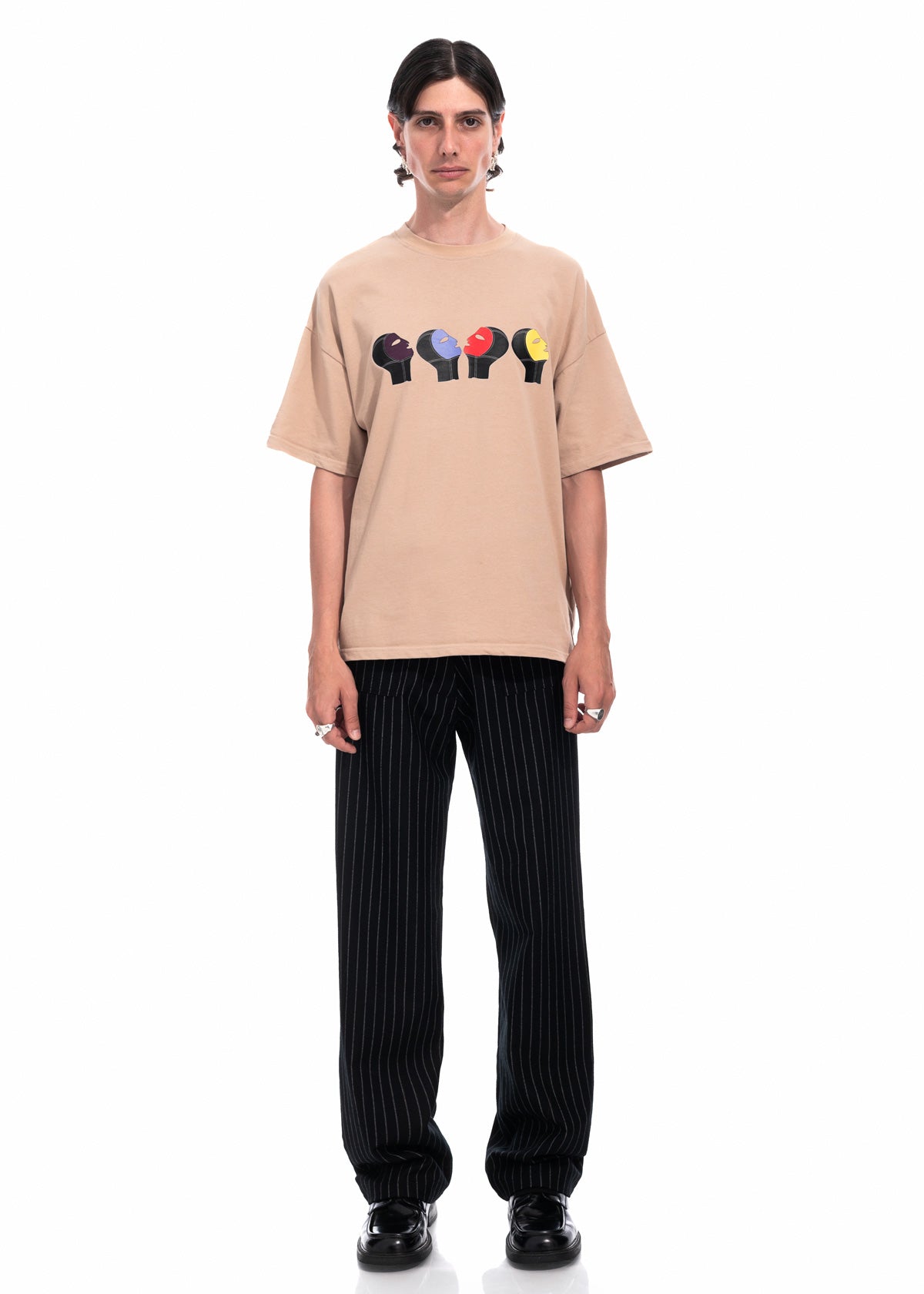 Family Portrait T-shirt in Beige Organic Cotton