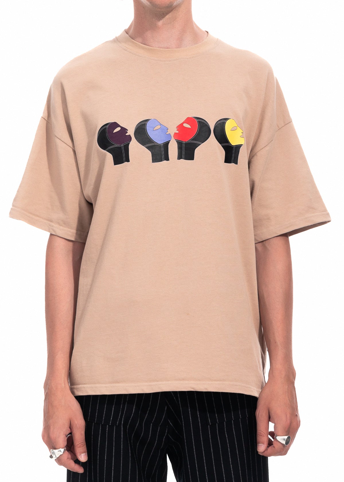 Family Portrait T-shirt in Beige Organic Cotton