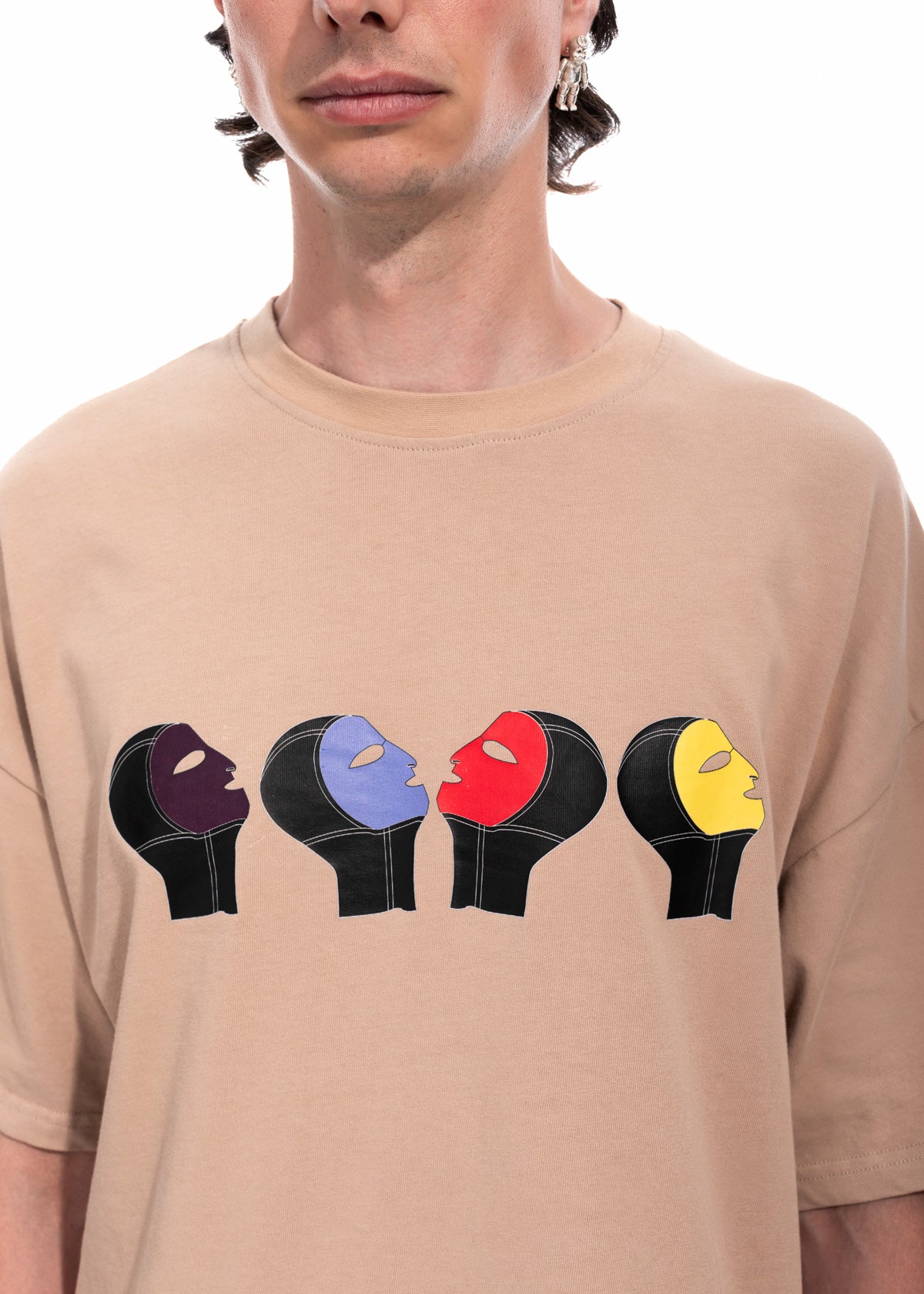 Family Portrait T-shirt in Beige Organic Cotton