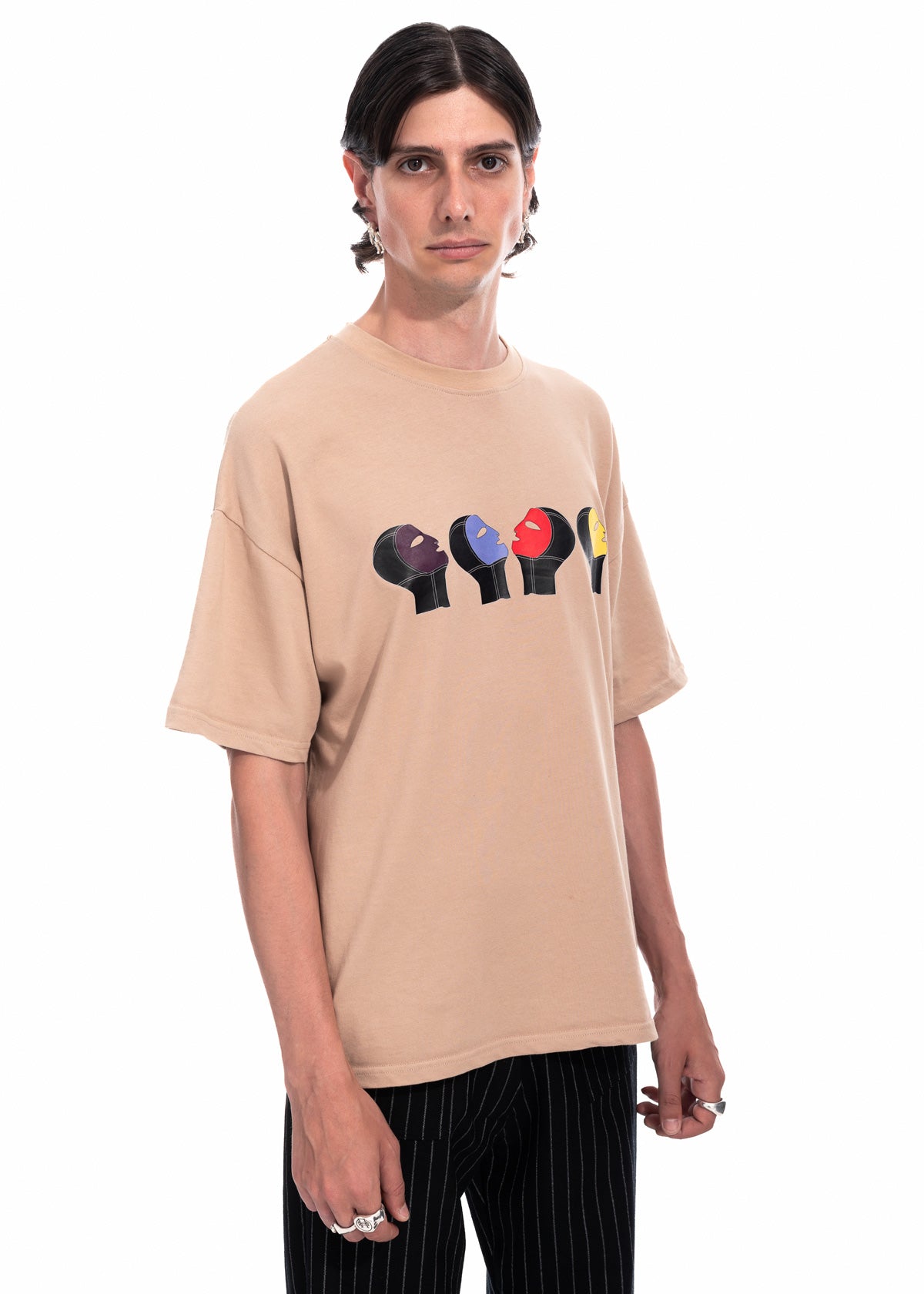 Family Portrait T-shirt in Beige Organic Cotton
