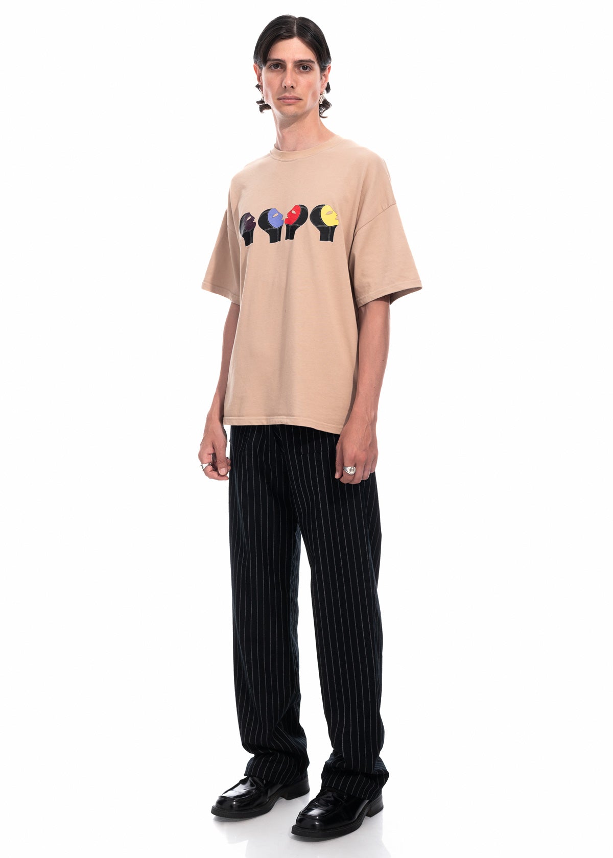 Family Portrait T-shirt in Beige Organic Cotton