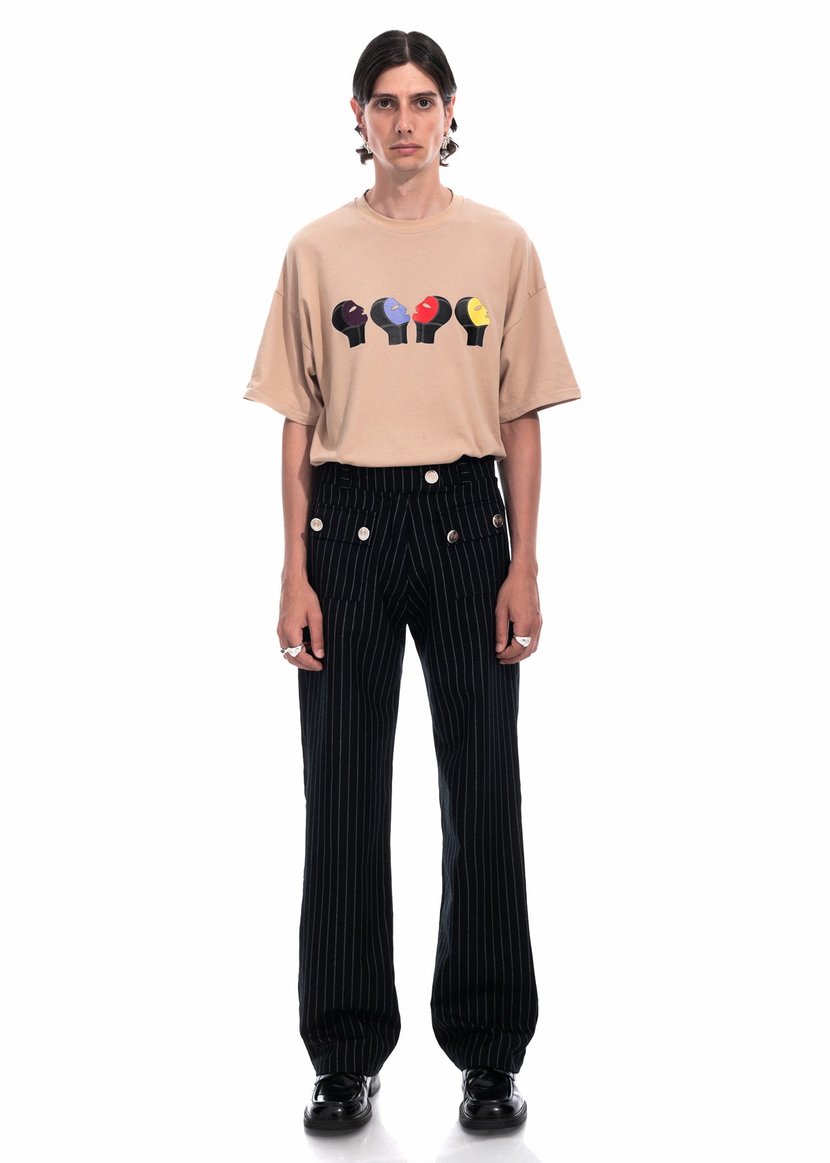 Pinstripe Wide Leg Trousers