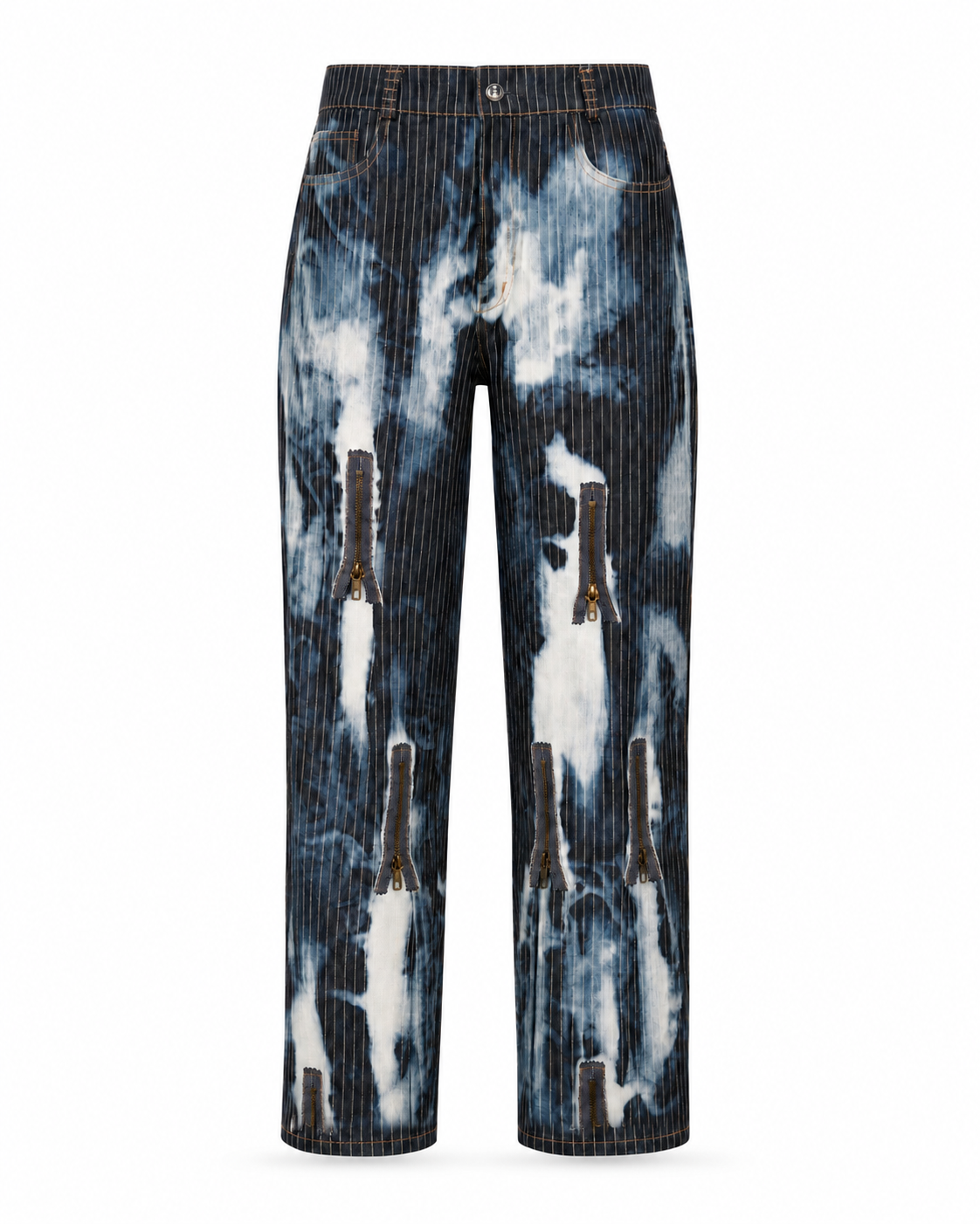 Hand-Bleached Denim Cloud 9 Zip Trousers