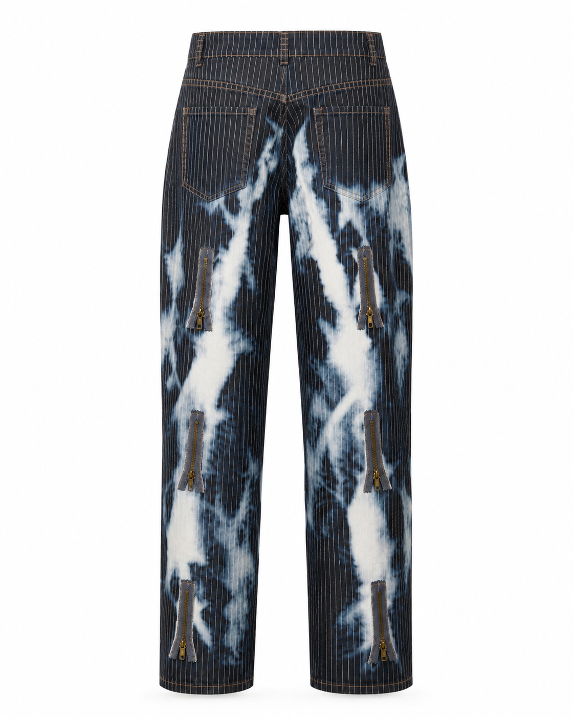 Hand-Bleached Denim Cloud 9 Zip Trousers