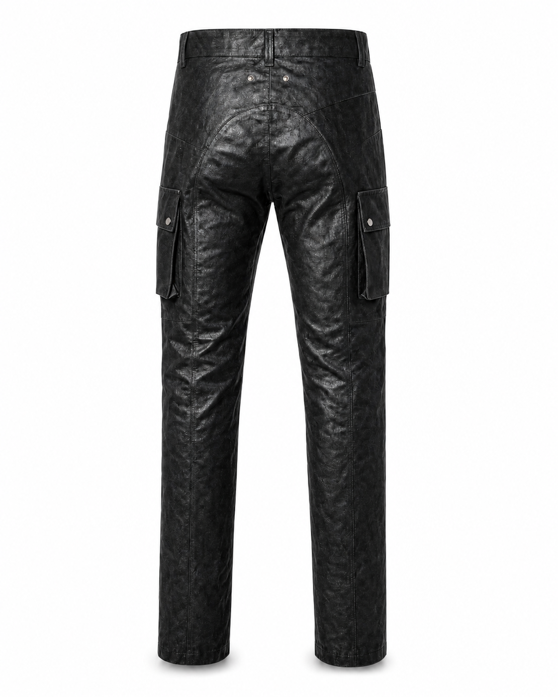Hand-Varnished Denim Cargo Trousers