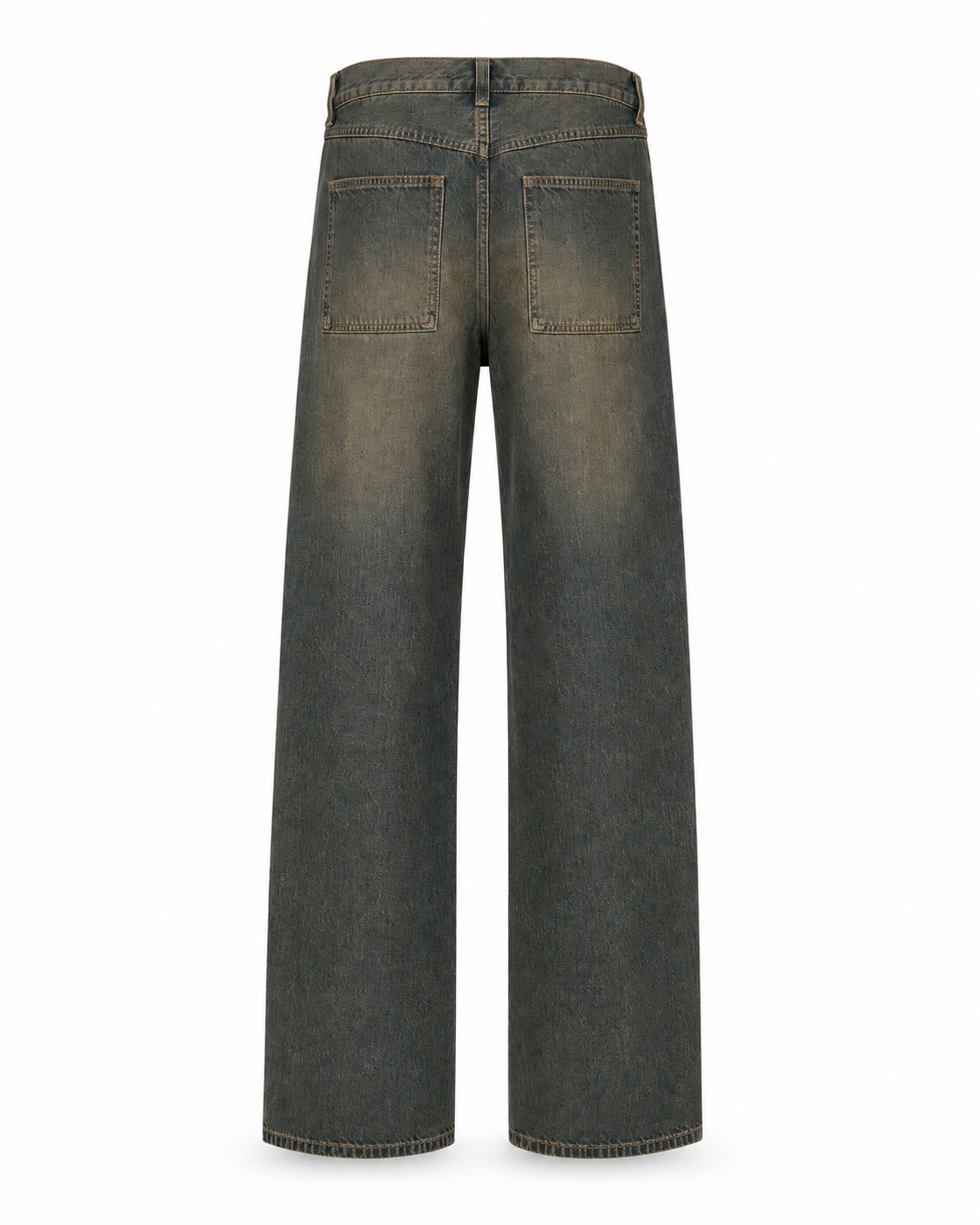 Washed Organic Cotton Wide-Leg Jeans Dark Green
