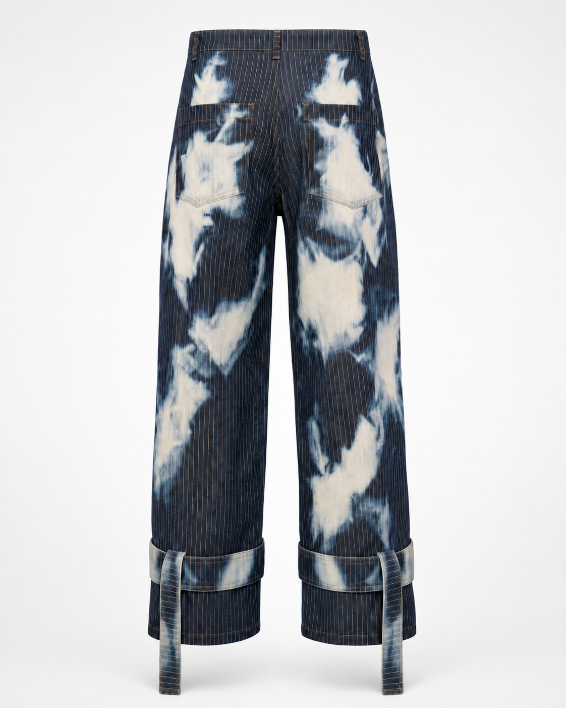 Hand-Bleached Denim Cloud 9 Trousers With Cuffs