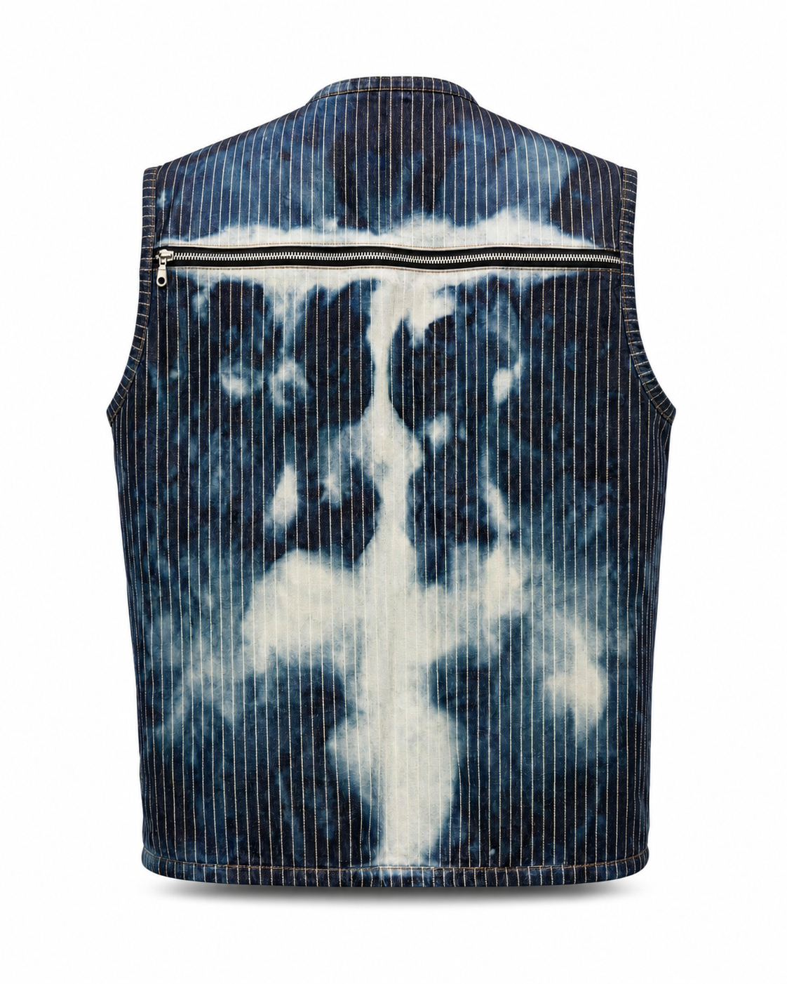 Hand-Bleached Denim Cloud 9 Utility Vest