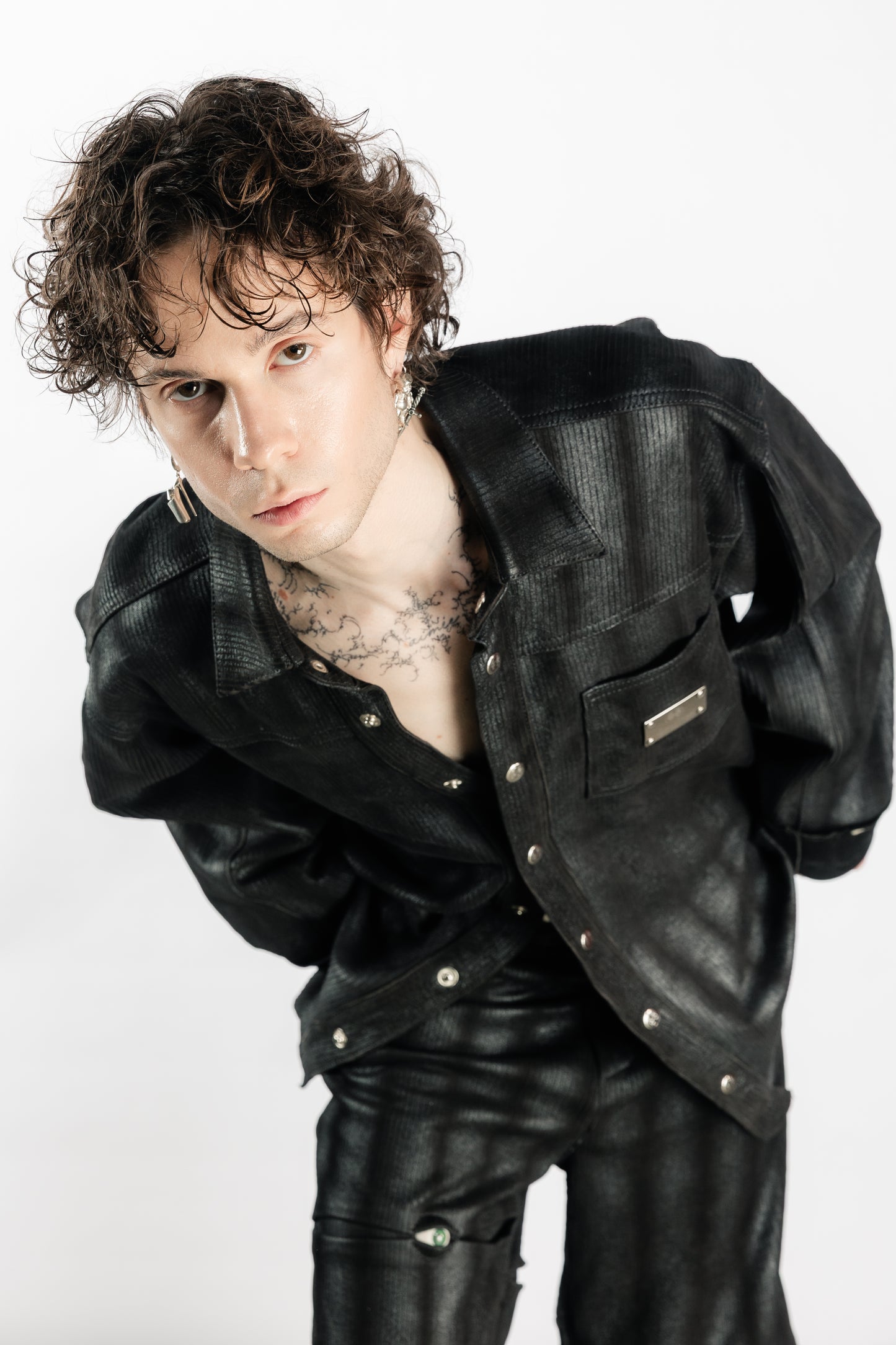 Tearless Black Lamb Leather Shirt