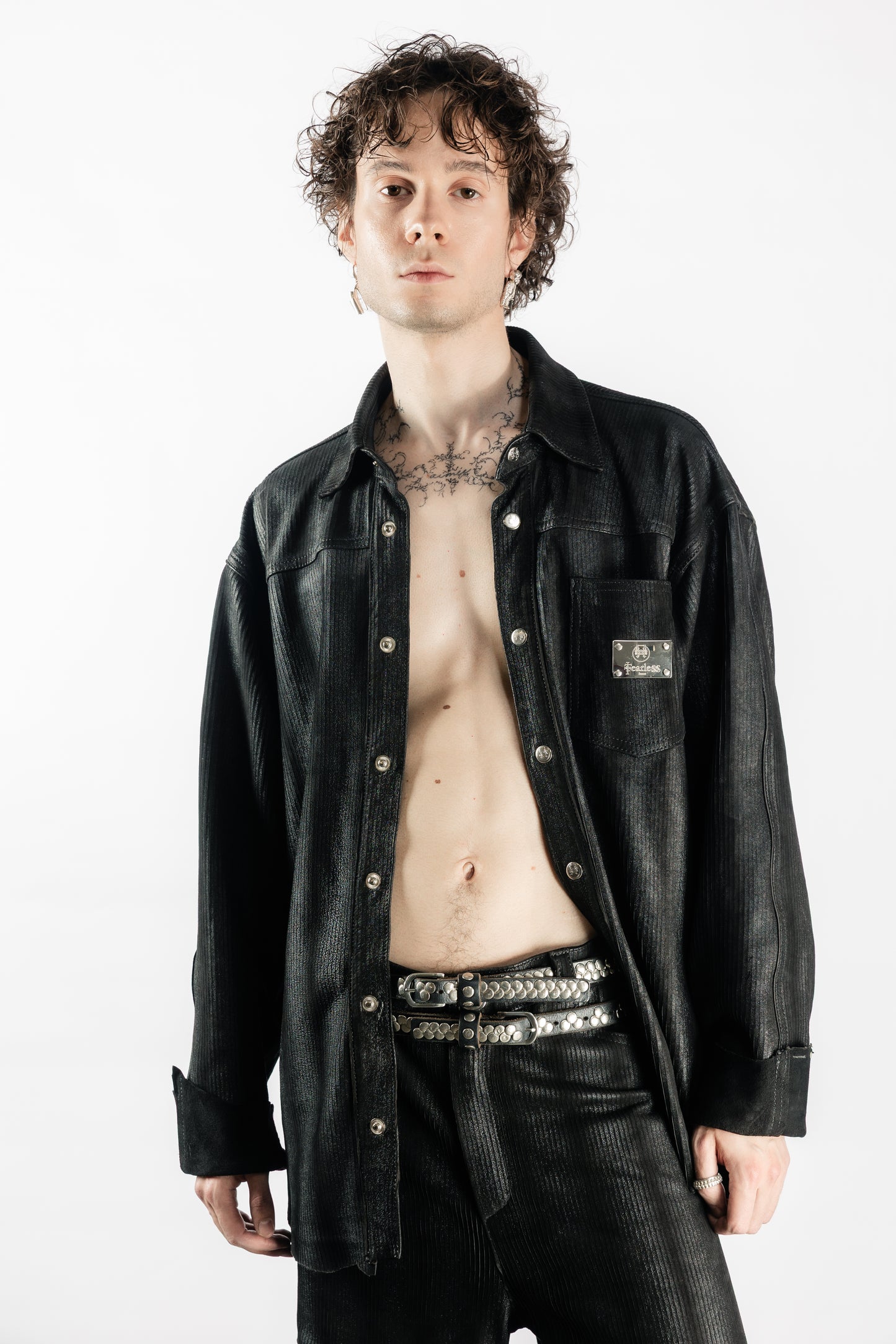 Tearless Black Lamb Leather Shirt