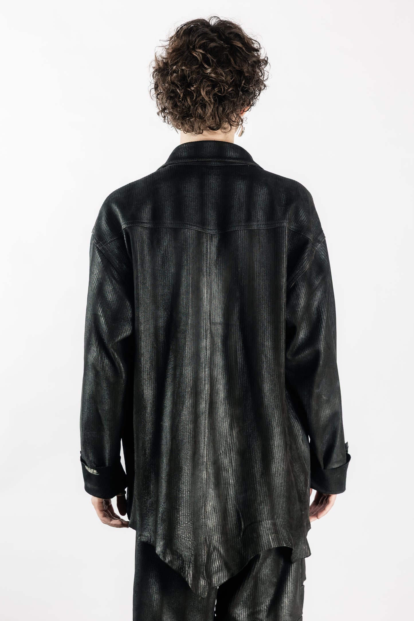 Tearless Black Lamb Leather Shirt