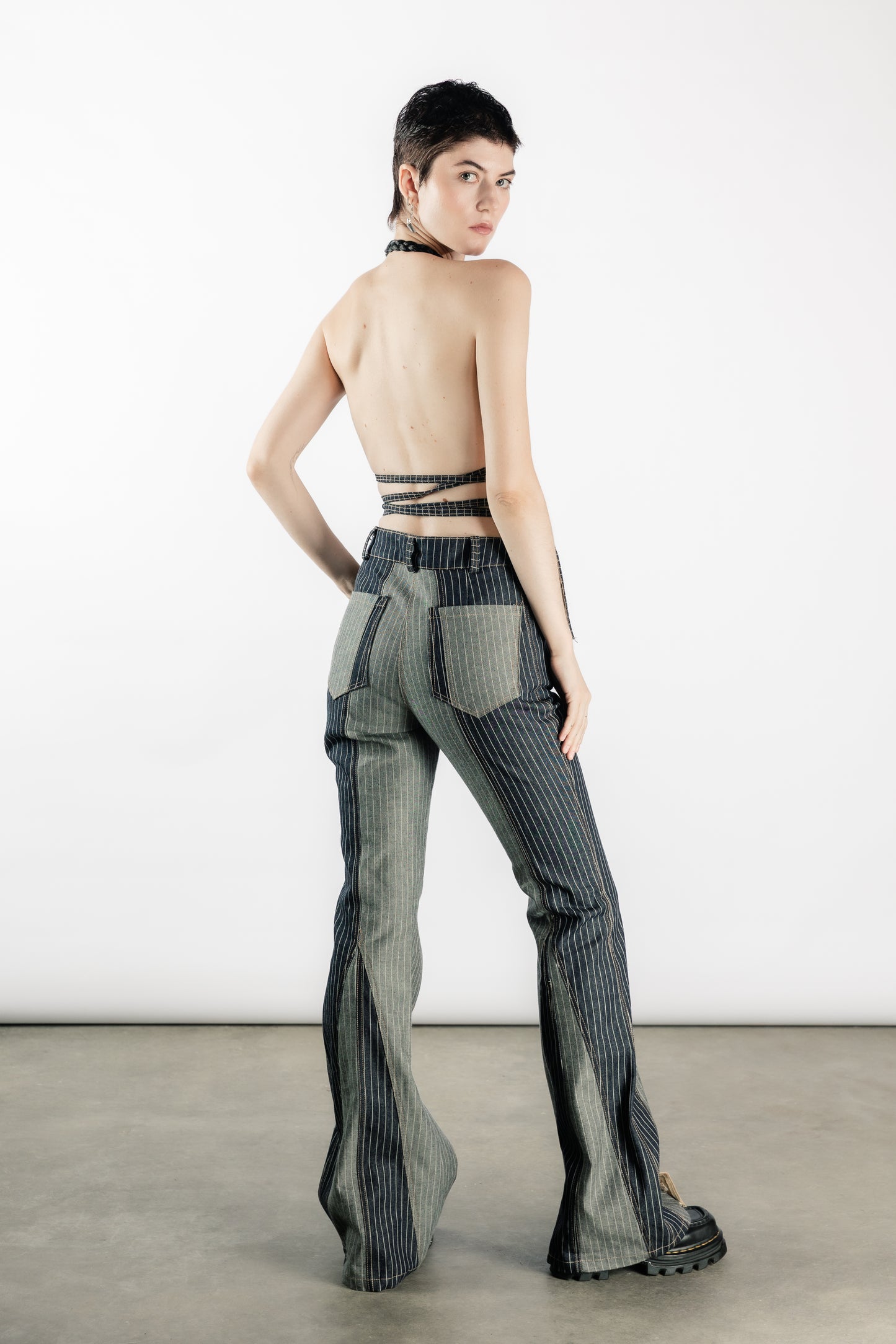 Tearless Dual-Striped Flared Jeans