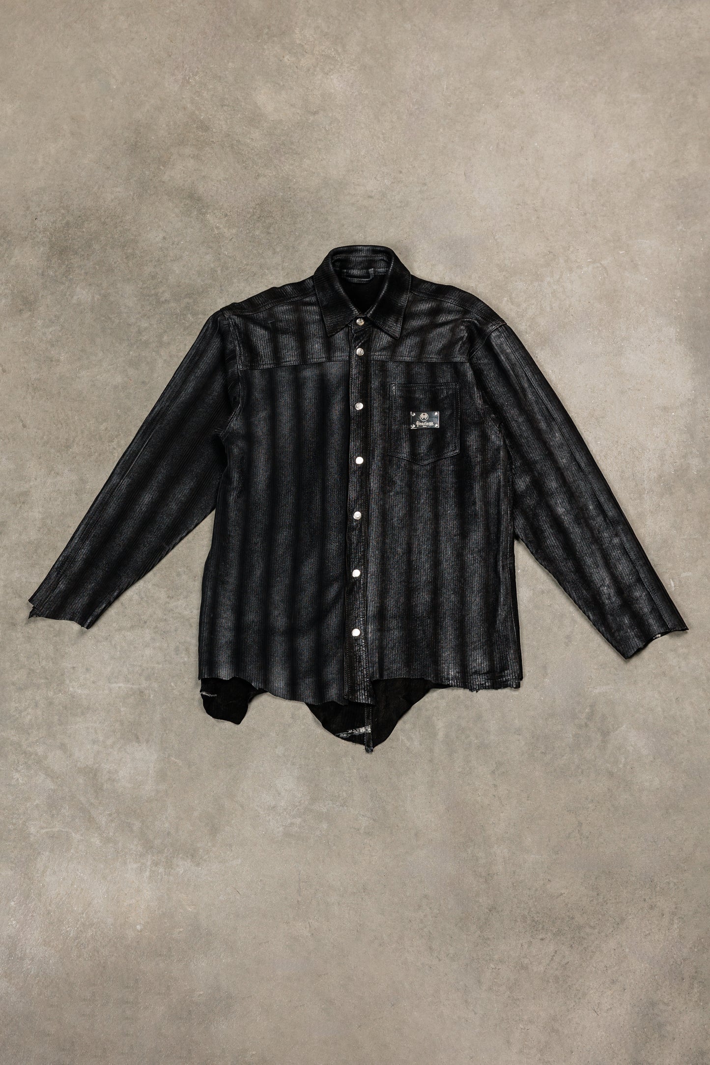 Tearless Black Lamb Leather Shirt