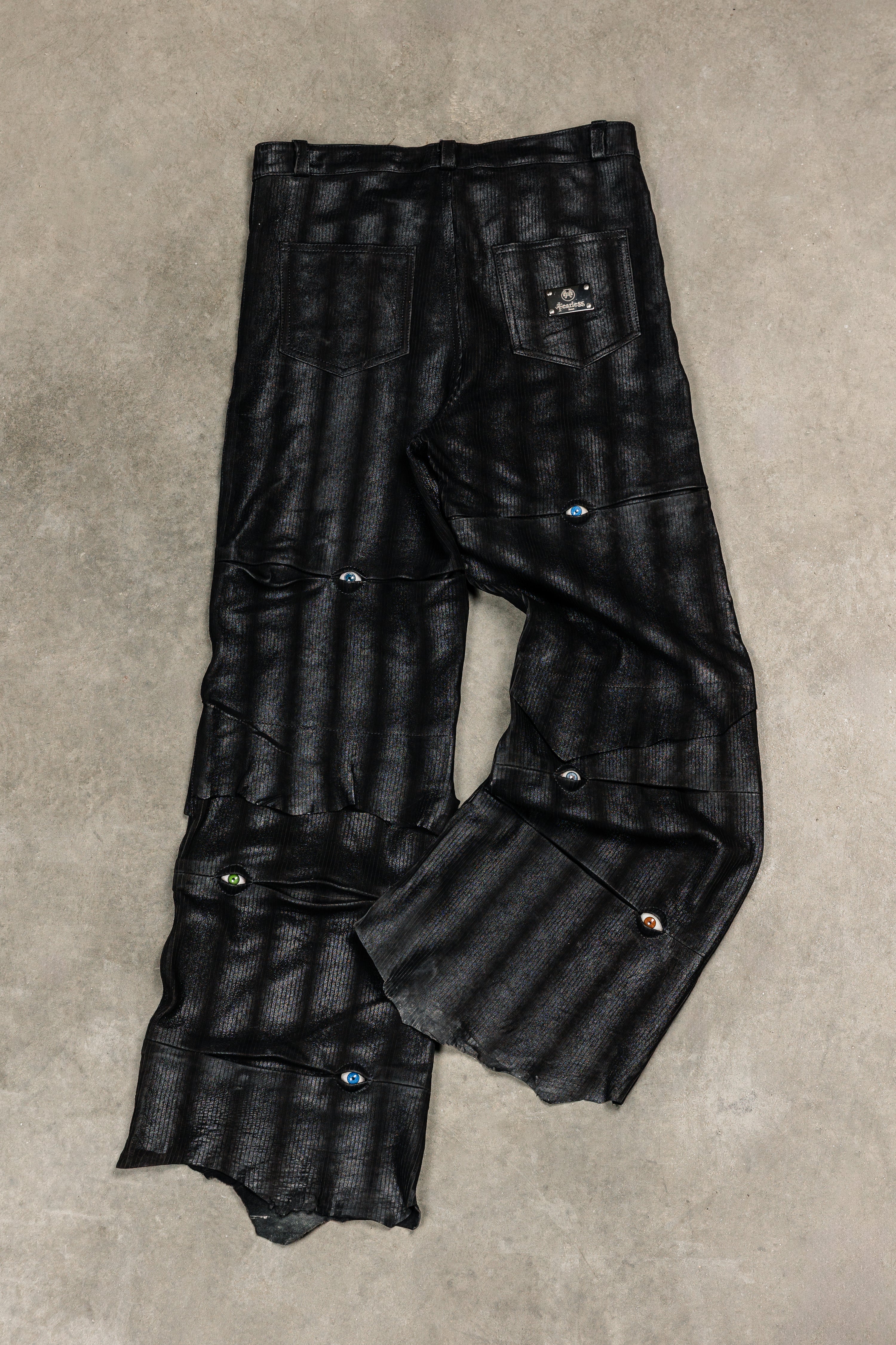 Tearless Black Lamb Leather Eye Trousers