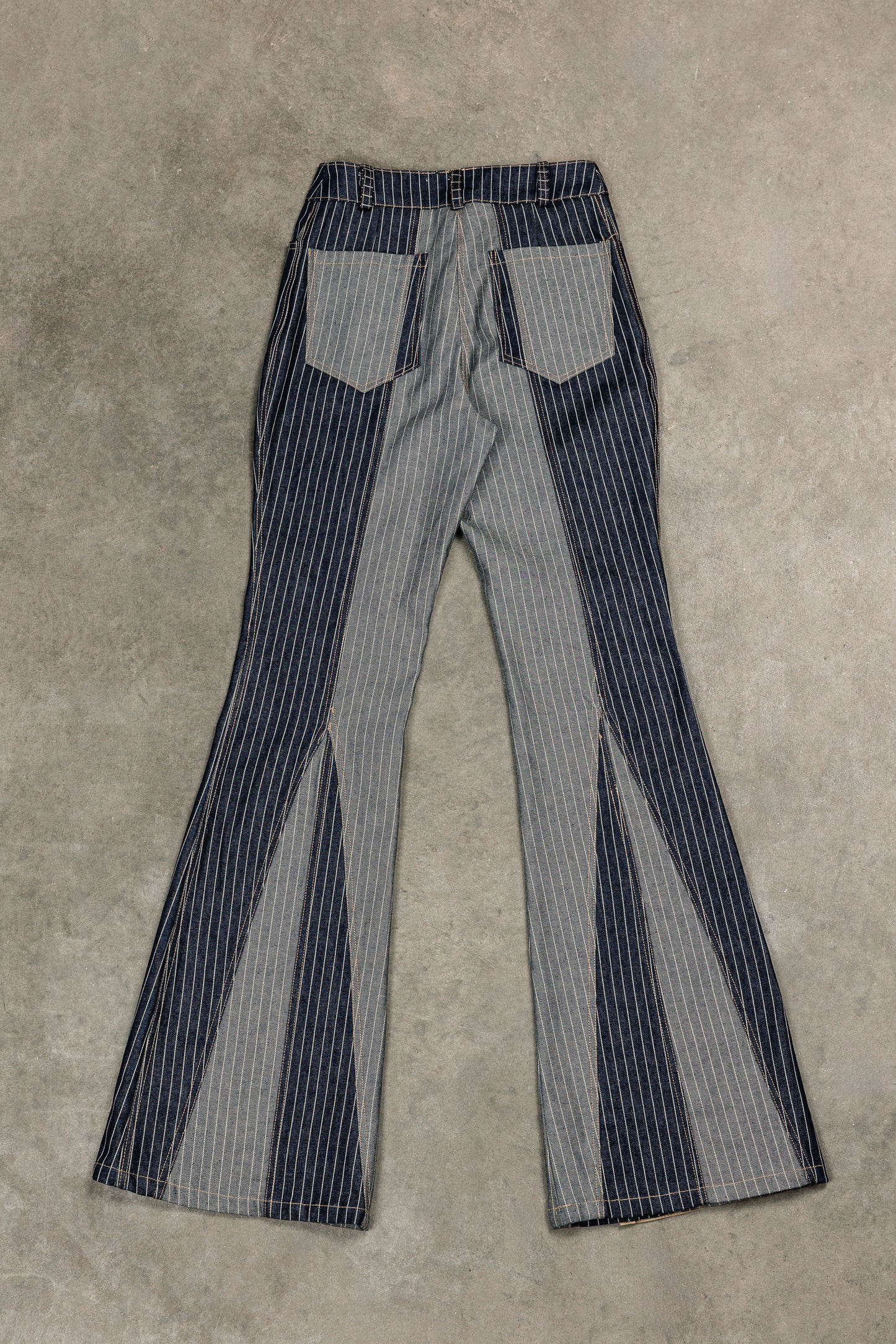 Tearless Dual-Striped Flared Jeans